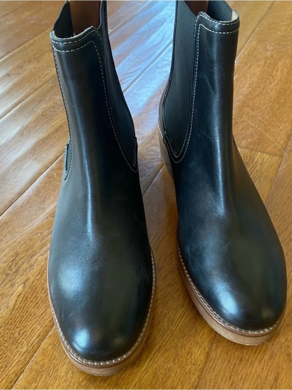 Joie Black Leather Chelsea Ankle Boots